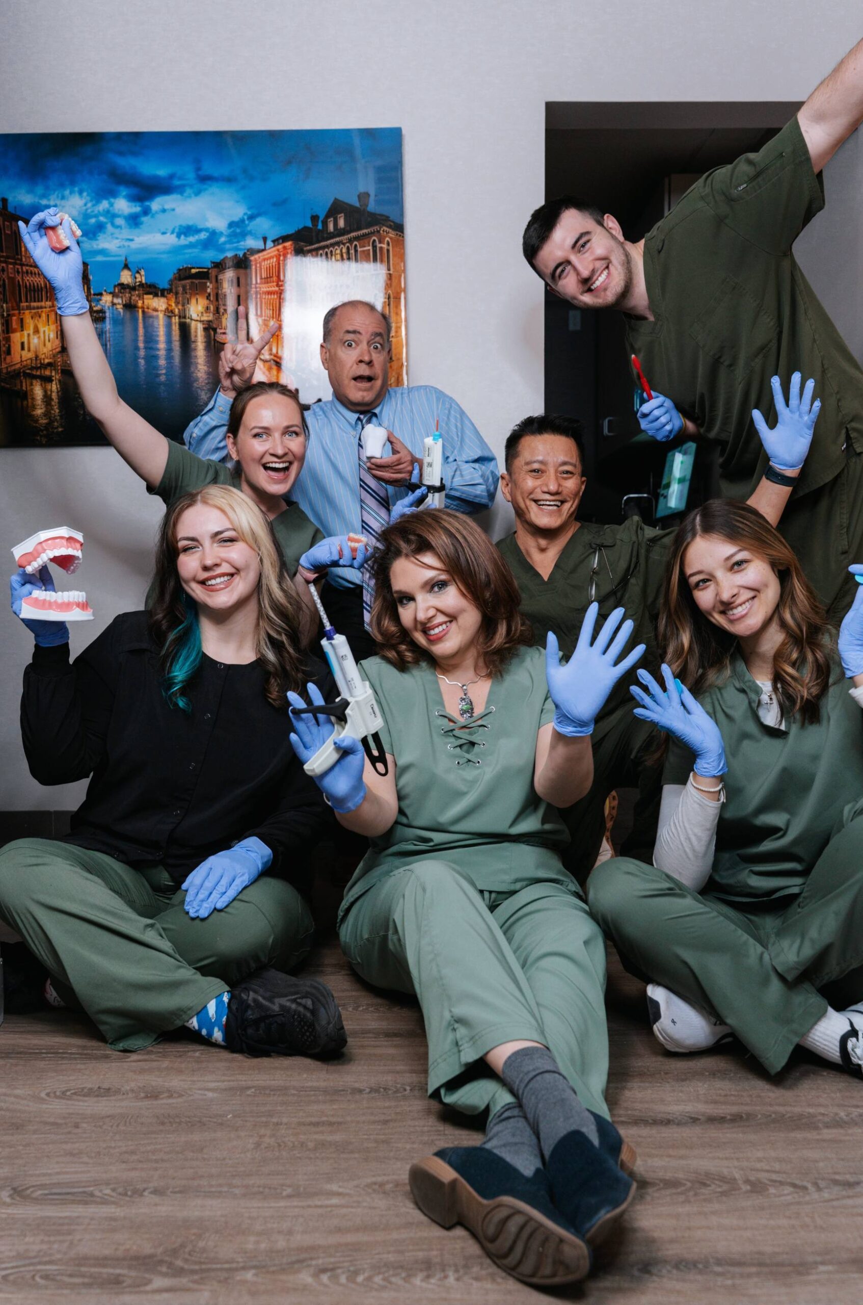 Prima Family Dental team welcoming new patients to their dental office in Reading, MA.